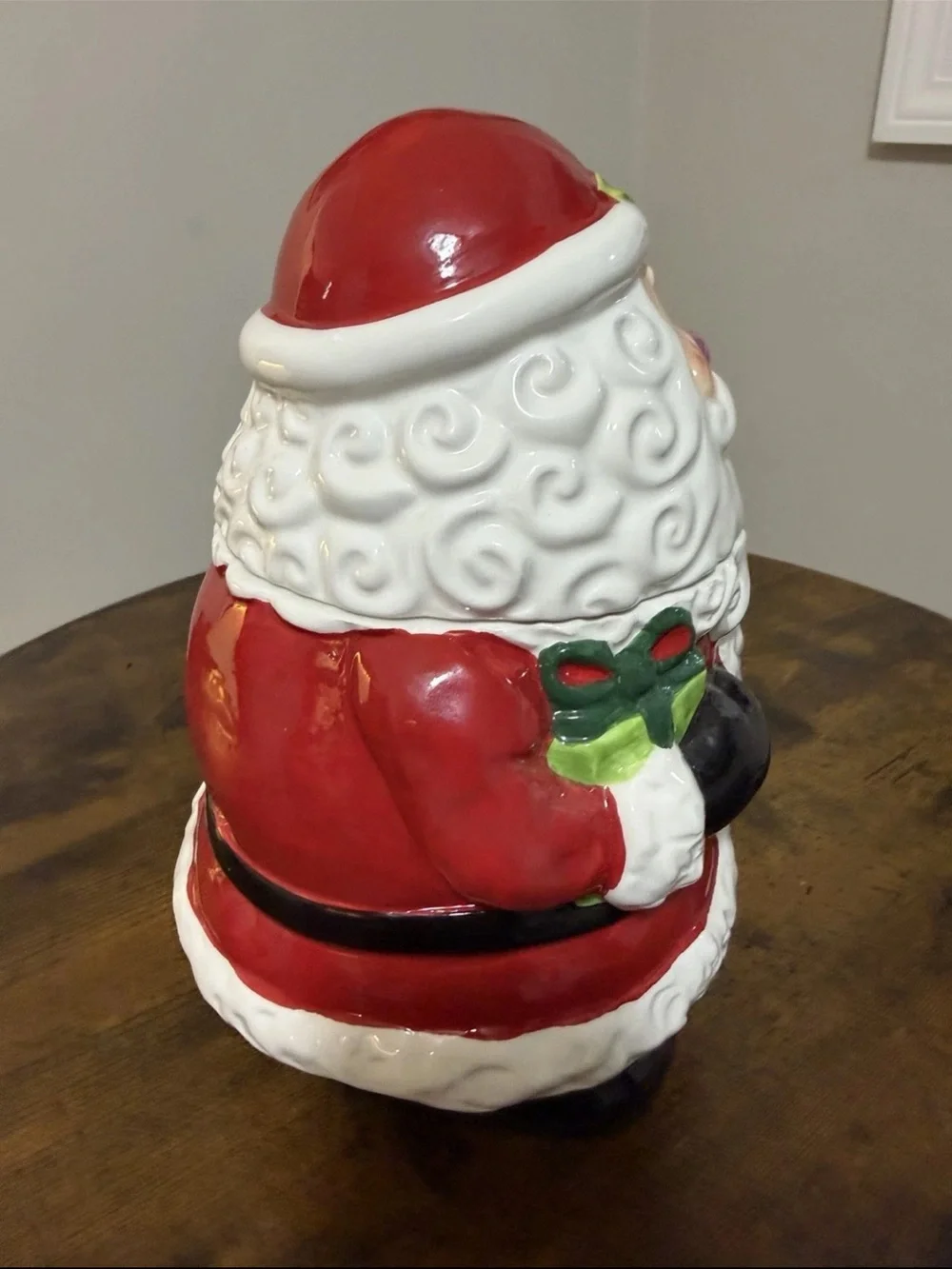 Festive Santa Cookie Jar - Red Holiday Décor